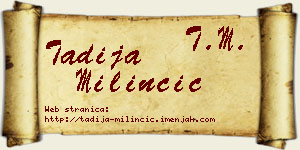 Tadija Milinčić vizit kartica